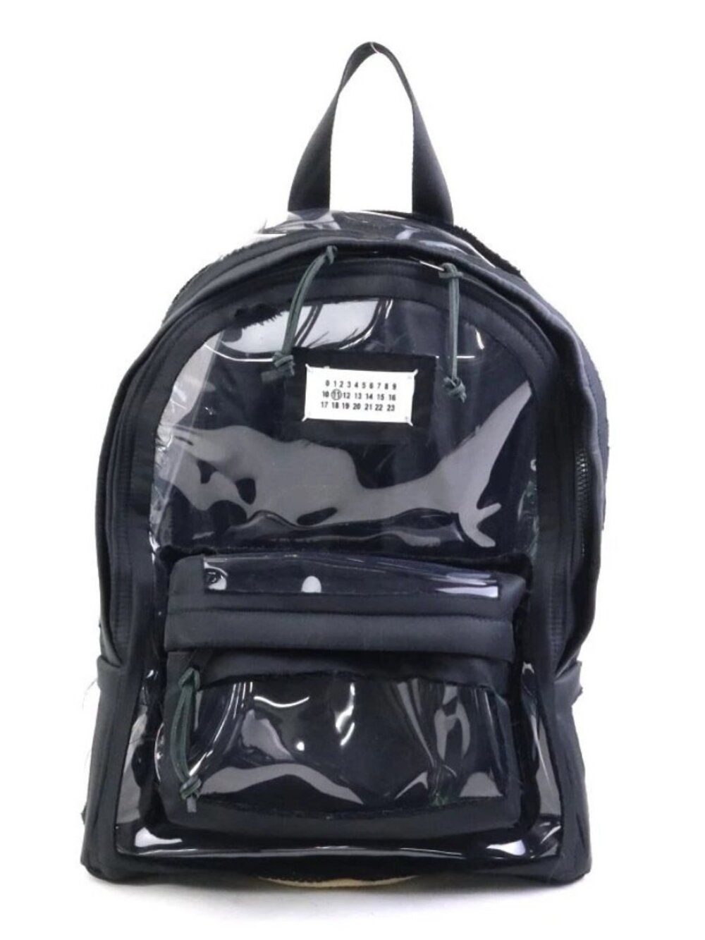 Auth Maison Margiela Backpack Black/Clear PVC/Nylon